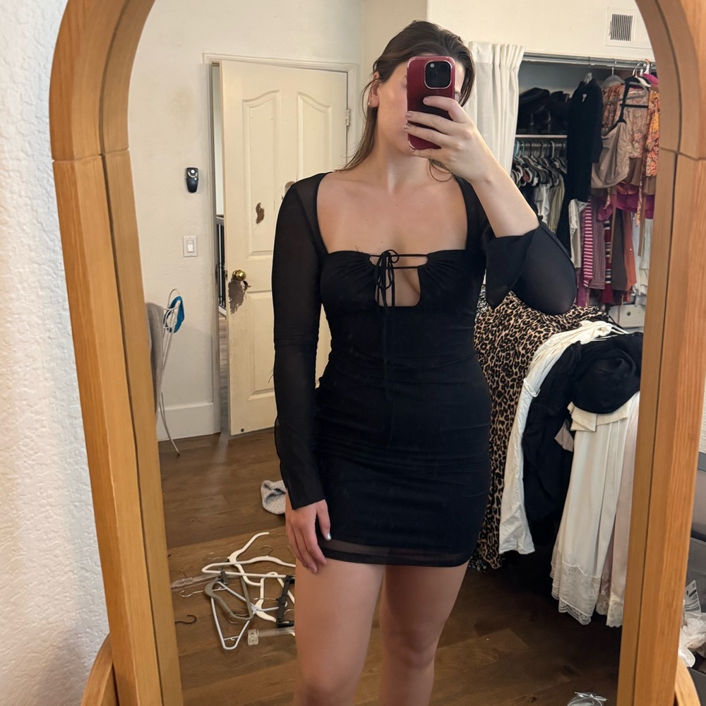 MOTEL ROCKS club mini dress in black